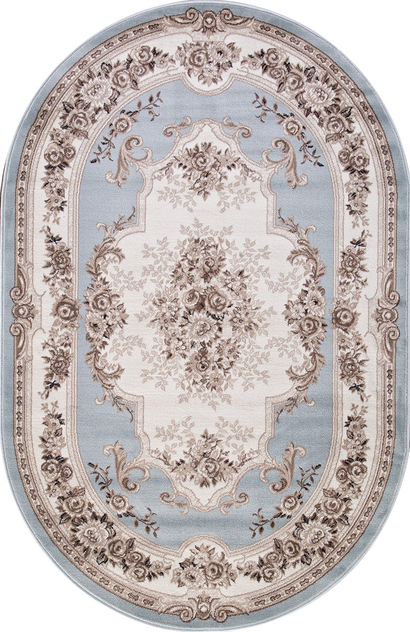 Ковер Merinos Valencia Deluxe 4015-OVAL-L.BLUE-BROWN (2.5x3.5)