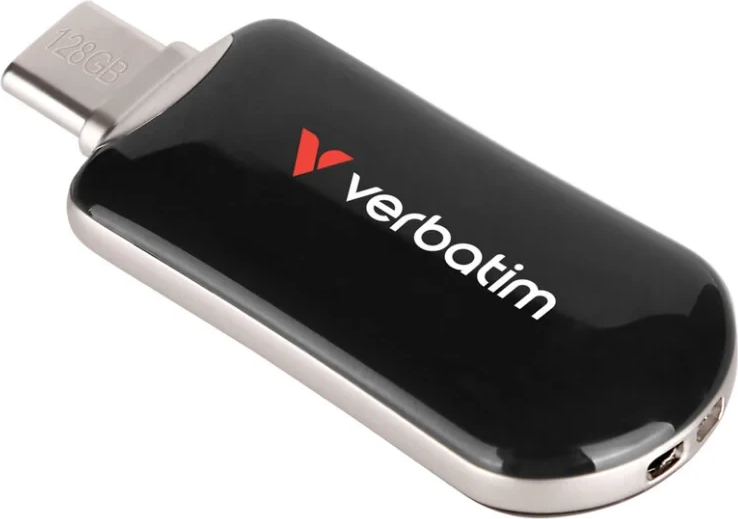 USB flash накопитель Verbatim Plectra USB-C Flash Drive Black 128GB (30225) — фото 2