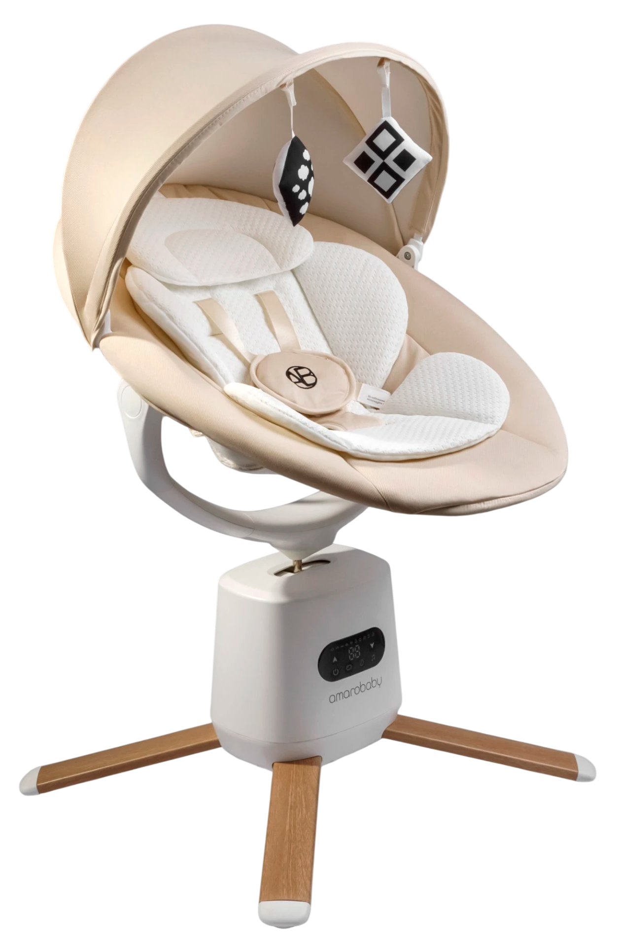 Качели для новорожденных Amarobaby Jolly swing / AB25-22JOLLY/3300 (молочный)