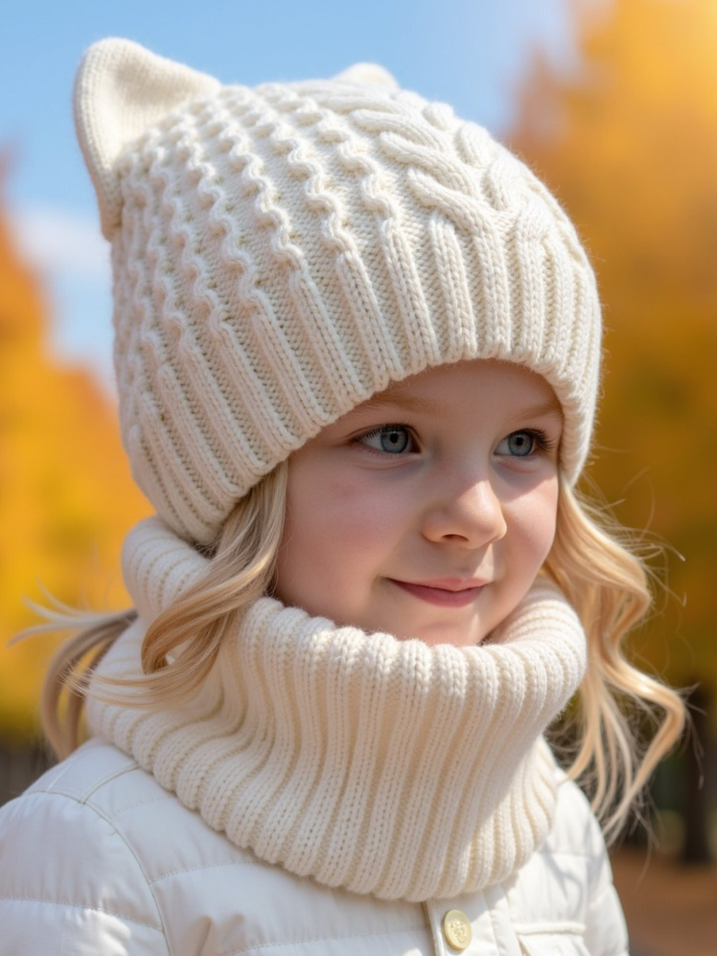 Набор головных уборов детский Amarobaby Charm / AB-OD25-CH16/00-50 (р.50-52, белый) — фото 6