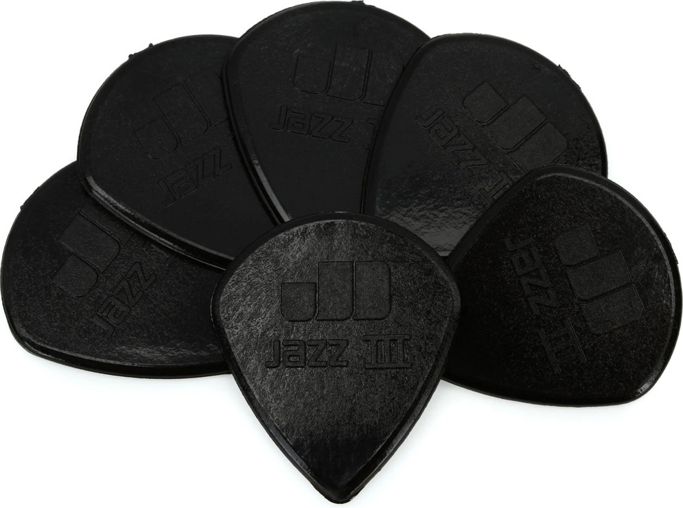 Набор медиаторов Dunlop Manufacturing 47R3S Jazz III Black Stiffo Nylon (24шт) — фото 3