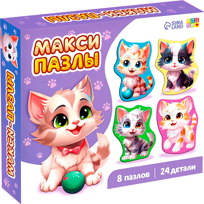 Развивающая игра Puzzle Time Милые котики / 10798814 (24эл)