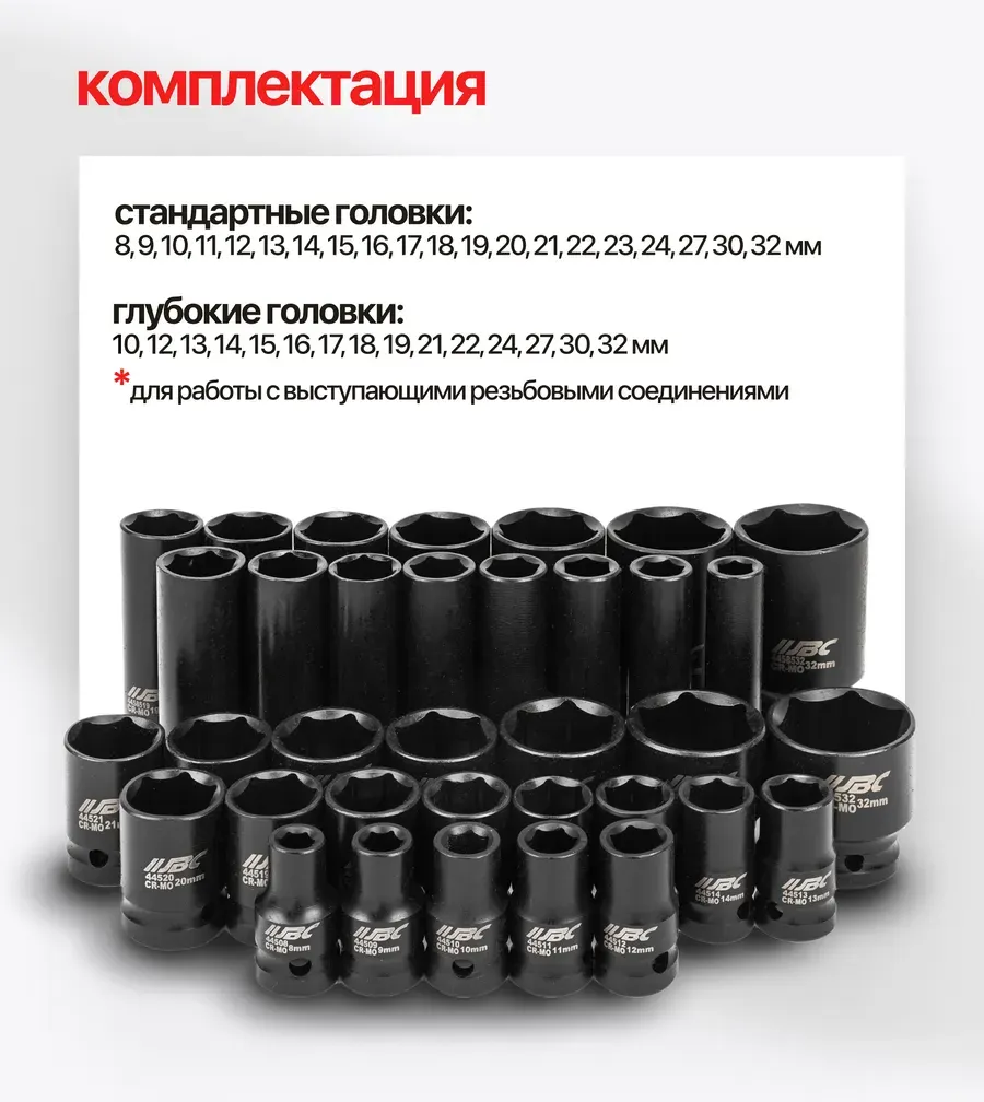Набор головок слесарных JBC 4353-5MPB (64291) — фото 3