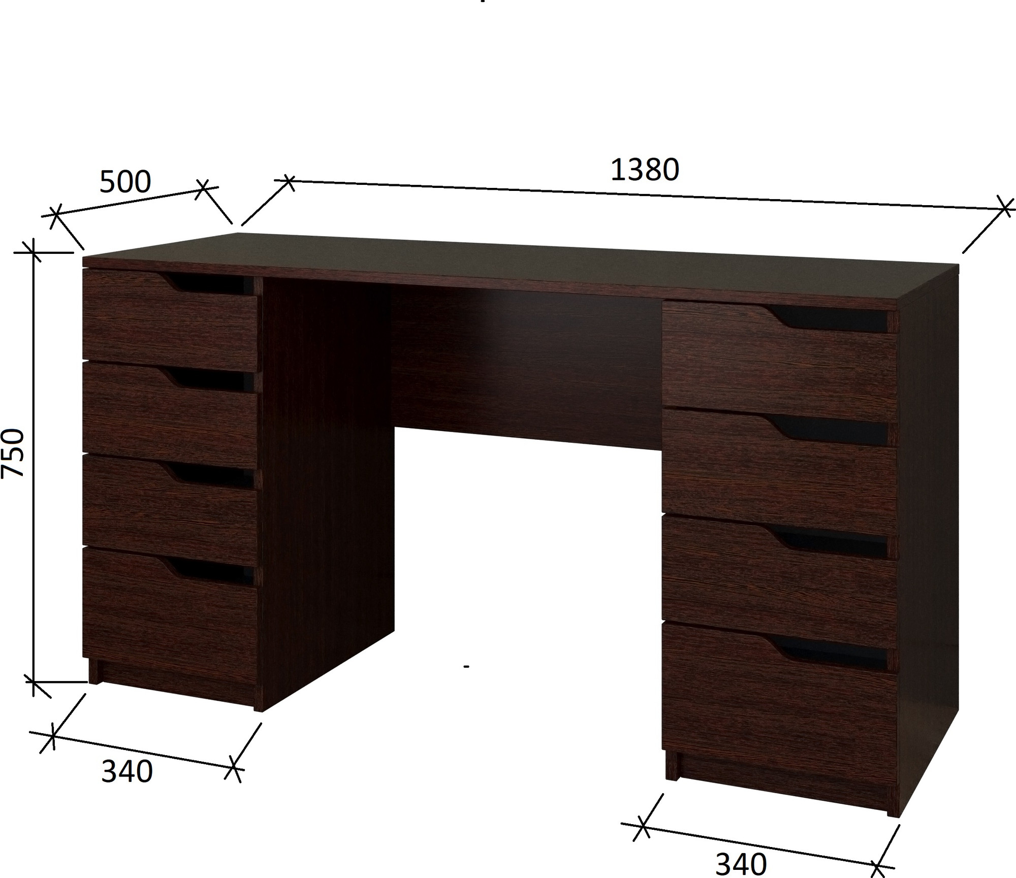 Письменный стол Мир Мебели Sk-66 W (венге) — фото 6