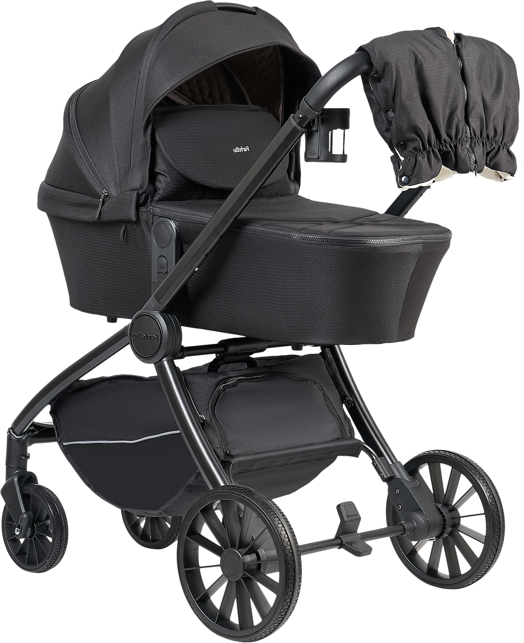 Детская универсальная коляска Farfello 2в1 Baby shell Total / BS-11 (черный/черная рама)