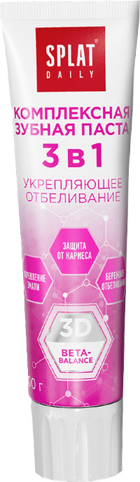 Зубная паста Splat Daily Укрепляющее отбеливание 3 в 1 (100г)