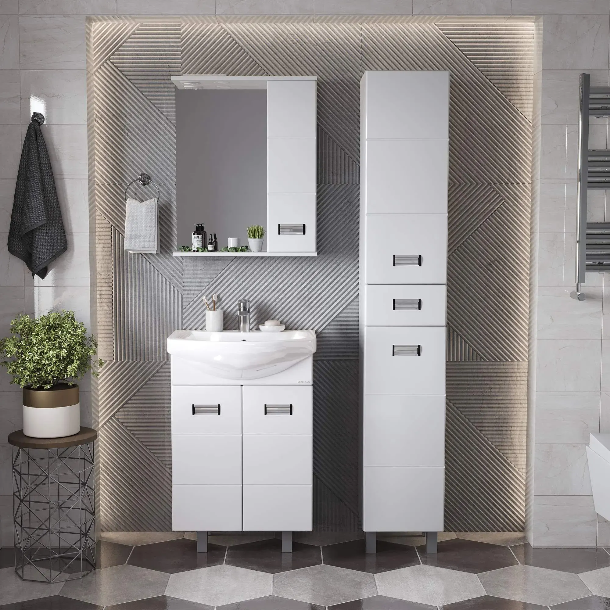 Тумба с умывальником Onika Балтика 65.10 106529 + Santek Балтика 65 1WH207775 — фото 3