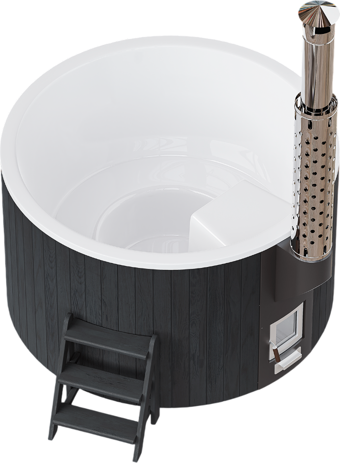 Купель Polarspa Elite термососна 180 (графит, с аэромассажем и хромотерапией)