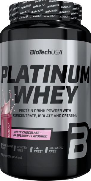 Протеин BioTechUSA Platinum Whey (1кг, белый шоколад/малина)