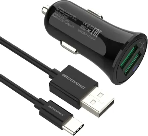 Зарядное устройство автомобильное Atomic Linx C240 с кабелем USB A-C / 20.102 (черный) — фото 3