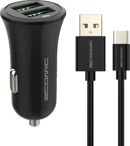 Зарядное устройство автомобильное Atomic Linx C240 с кабелем USB A-C / 20.102 (черный) — фото 2
