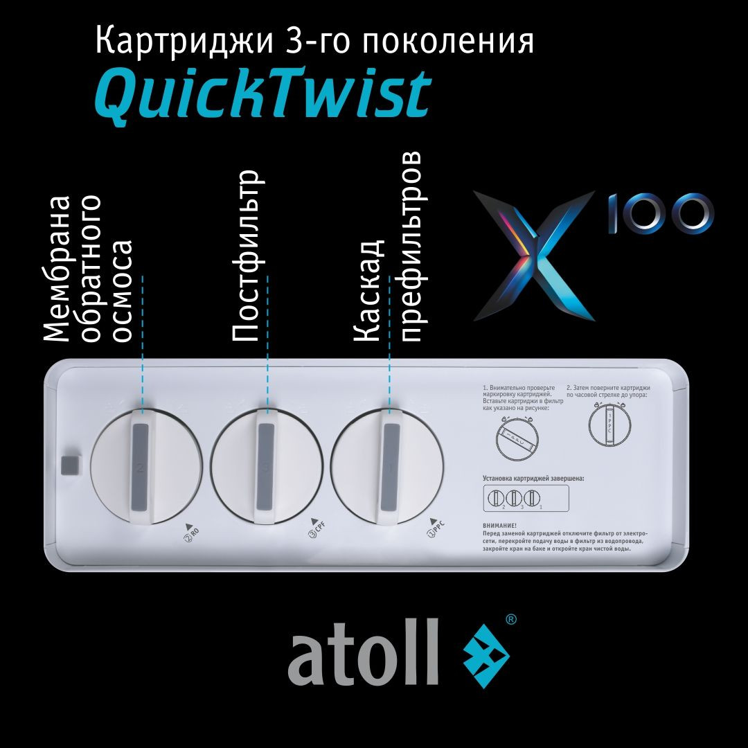 Система обратного осмоса Atoll X100 (без крана) — фото 2