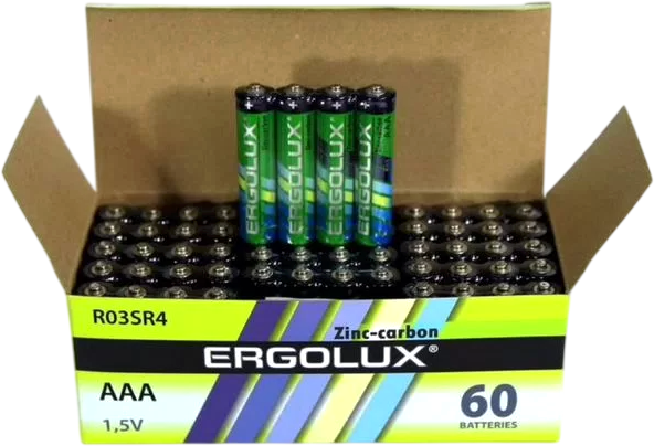 Комплект батареек Ergolux R03 SR4 1.5В / 012440 (60шт)