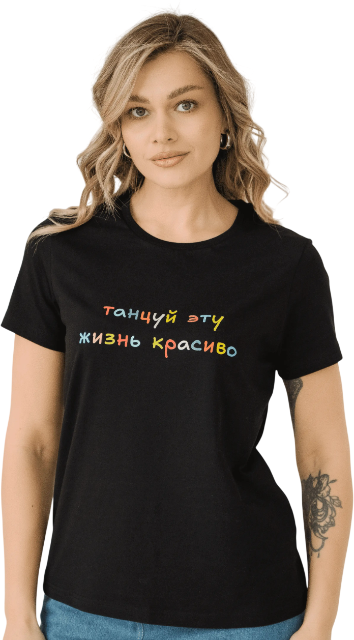 Футболка Dea Mia 5609 рис.0030 (р.170-84,88, черный)