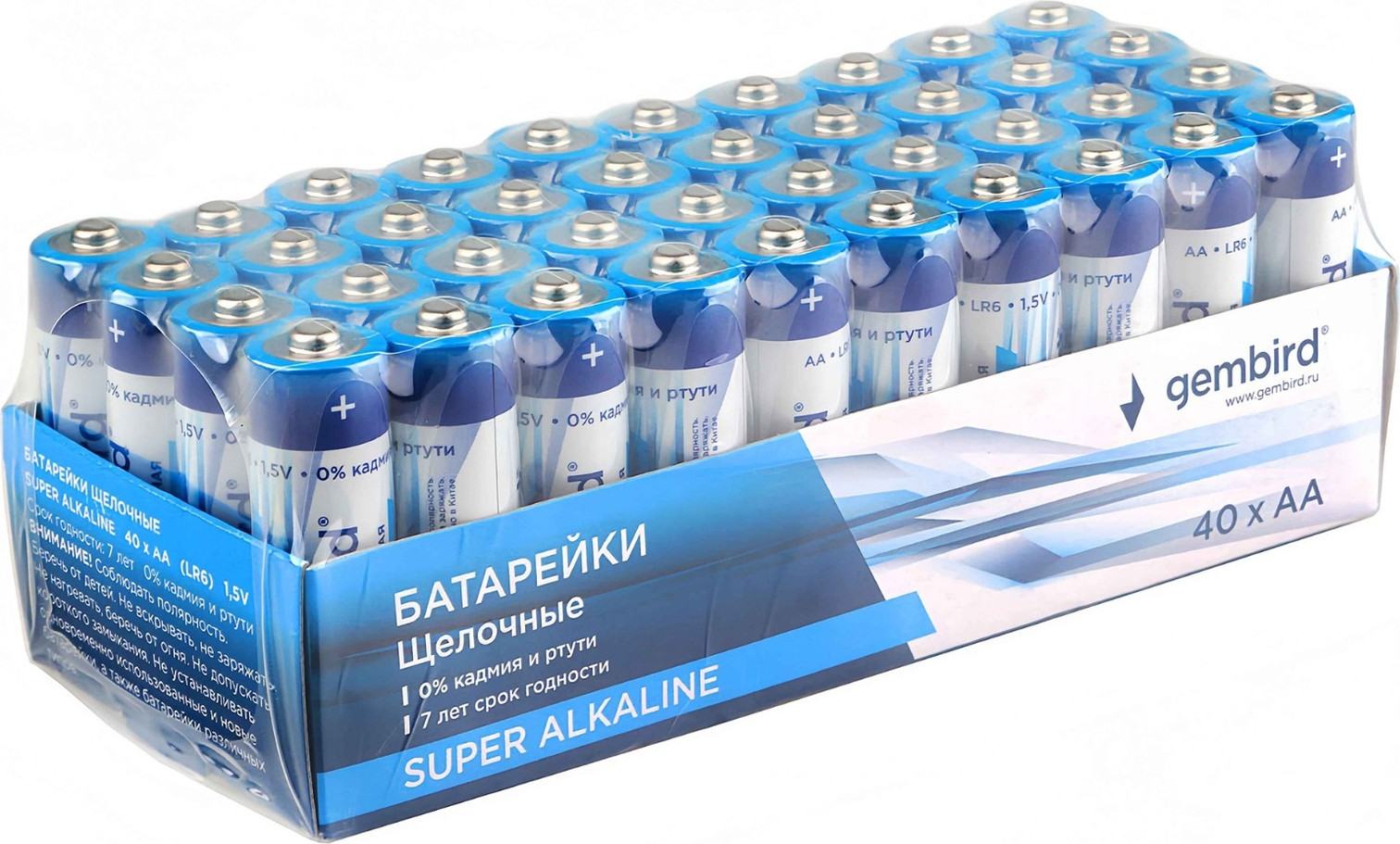 Комплект батареек Gembird/Cablexpert GB-LR6-40B (40шт) — фото 3