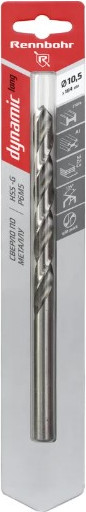 Сверло Rennbohr 10.5х184мм HSS-G P6M5 / 669105