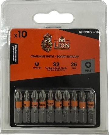 Набор бит M-Lion MSBPH225-10 (10шт)