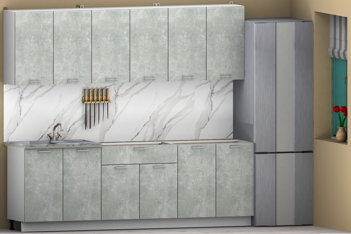 Кухонный гарнитур Eligard Lion 2.4 без столешницы (бетон) — фото 2