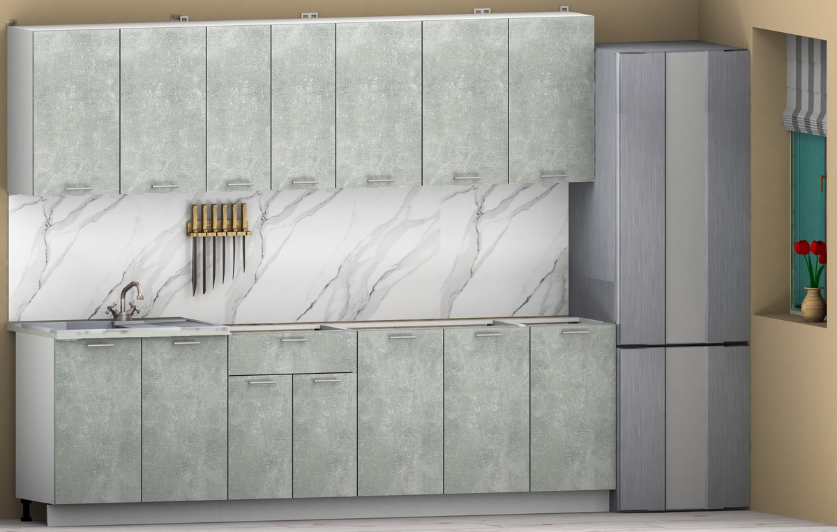 Кухонный гарнитур Eligard Lion 2.6 без столешницы (бетон) — фото 2