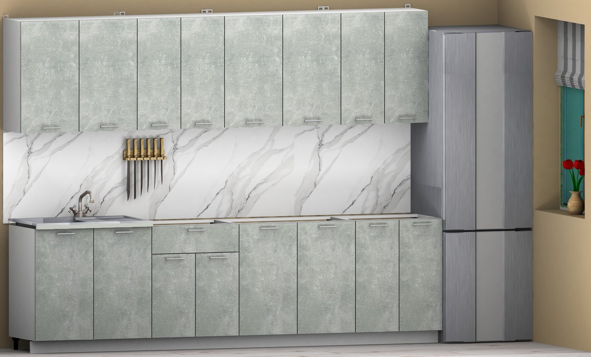 Кухонный гарнитур Eligard Lion 2.8 без столешницы (бетон) — фото 2