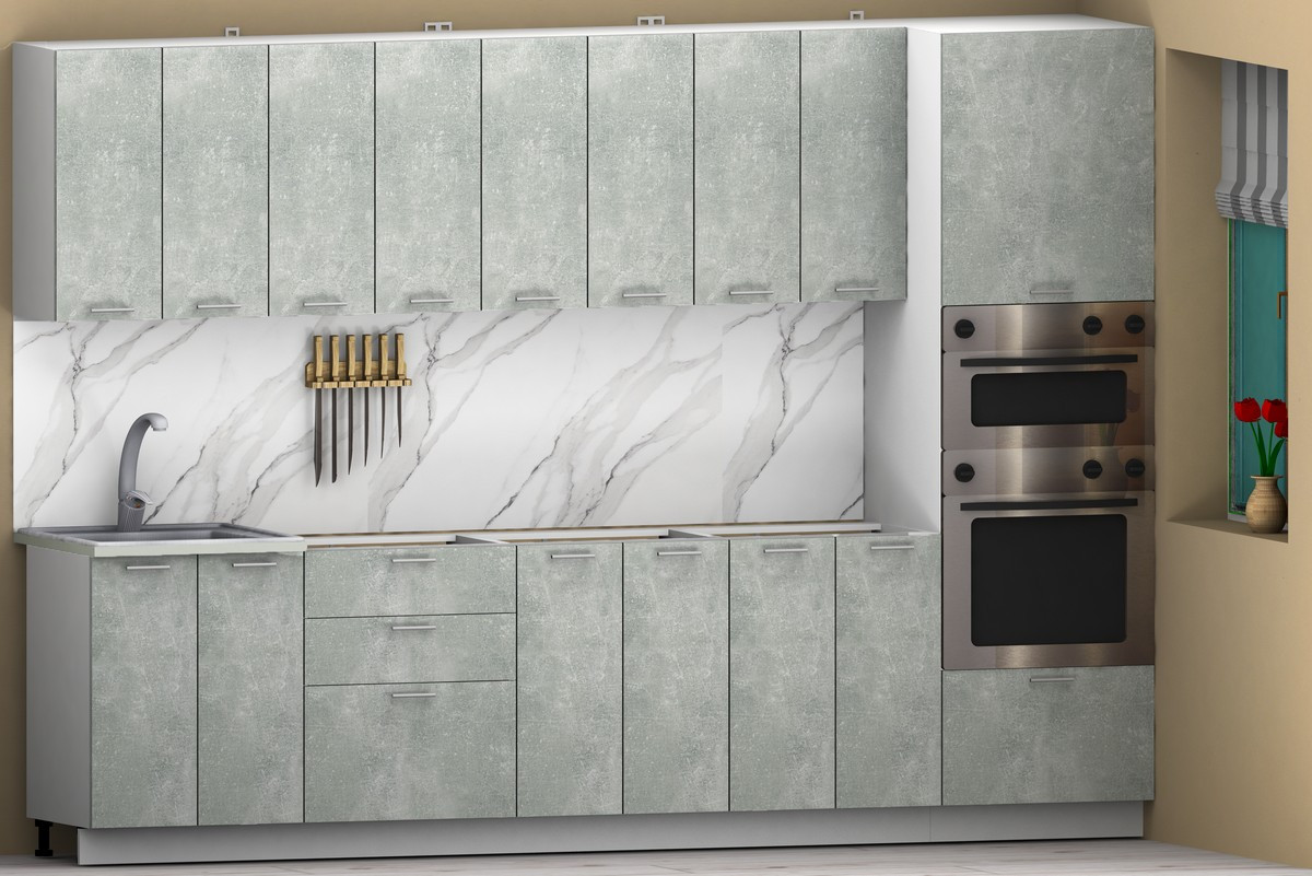 Кухонный гарнитур Eligard Lion 3.0 без столешницы (бетон) — фото 2