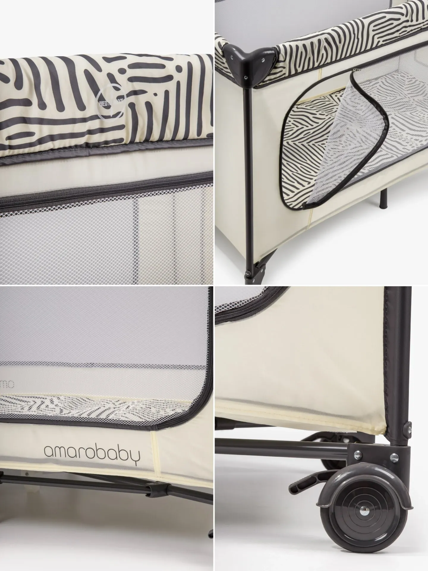 Кровать-манеж Amarobaby Smart AMARO-26SM/3310 (молочный/графит) — фото 6