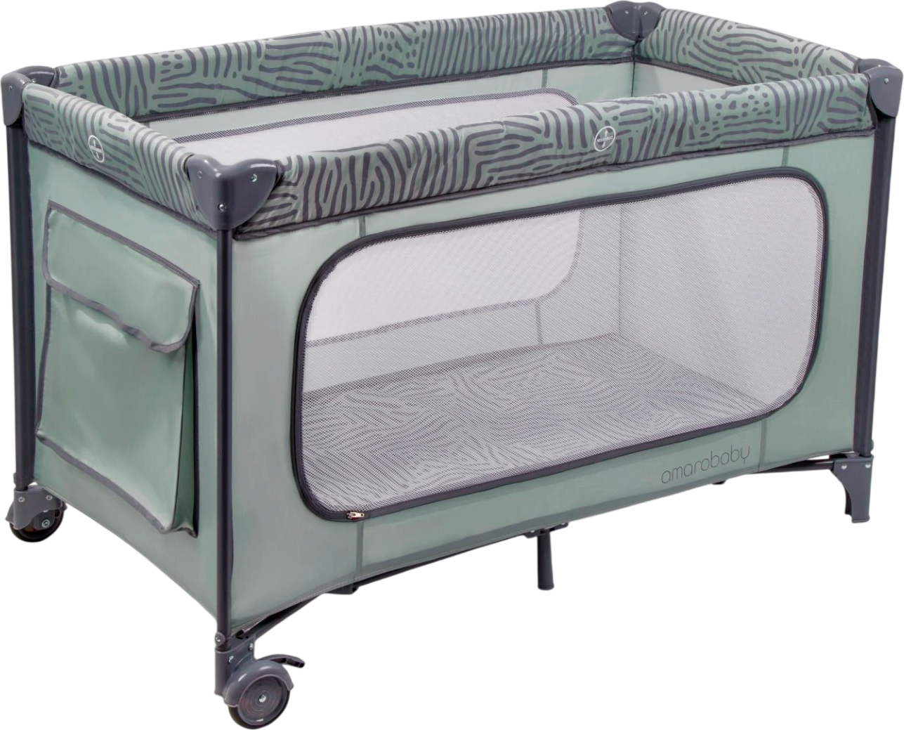 Кровать-манеж Amarobaby Smart AMARO-26SM/1157 (серый/темно-серый)