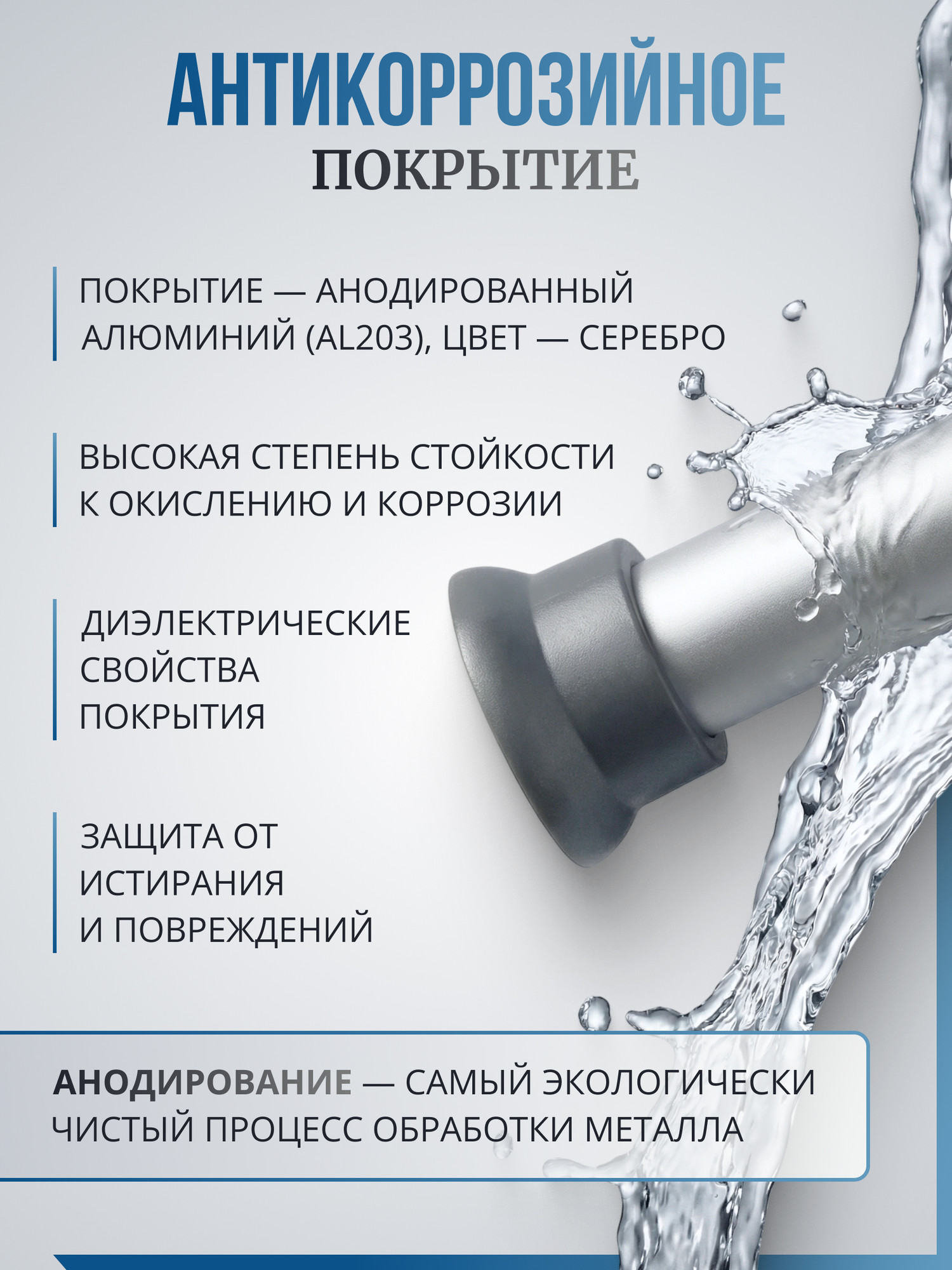 Карниз для ванны Comfort Alumin Group 011556 (3м, серебро) — фото 5