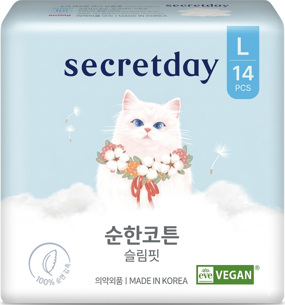 Прокладки гигиенические Secret Day Pure Cotton Slim-fit L (14шт)