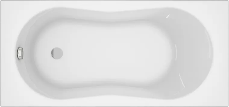 Ванна акриловая Cersanit Nike 150x70 с сифоном Prime 64287 (без ножек, сифон черный)