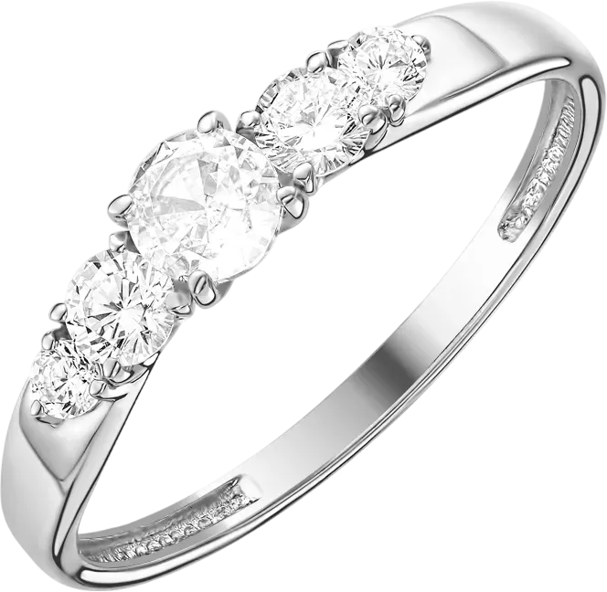 Кольцо из серебра 7 КАРАТ П1217-010С (р.17, с фианитами)