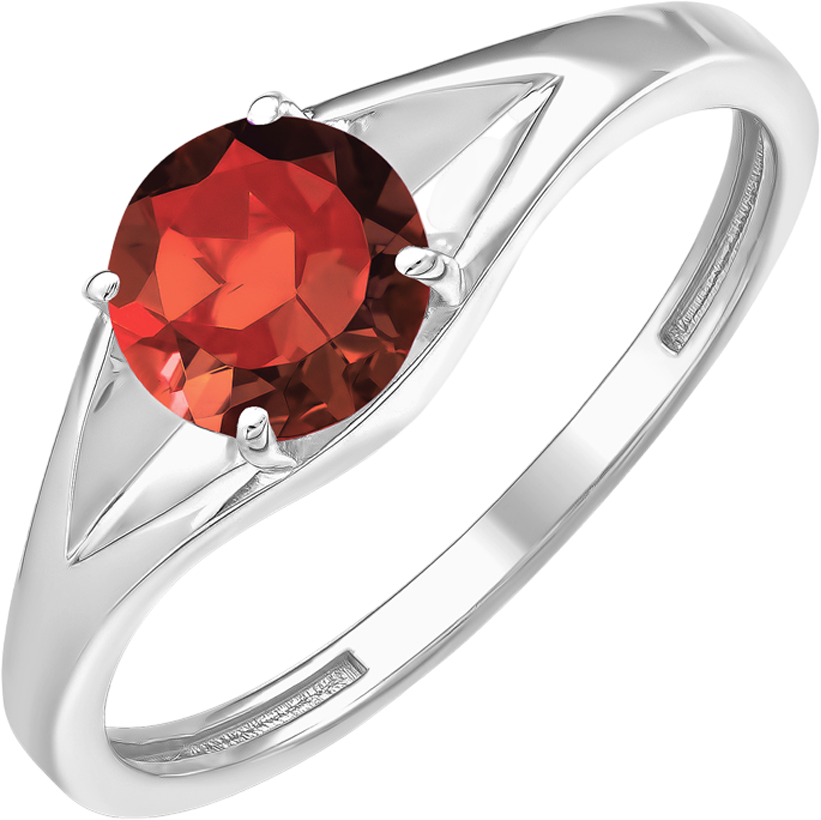 Кольцо из серебра 7 КАРАТ П1227-080СГ (р.17, с гранатом)