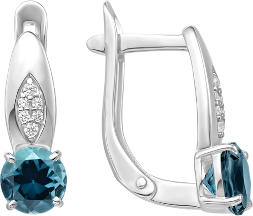 Серьги из серебра 7 КАРАТ П2227-088СЛ (с топазами и фианитами)
