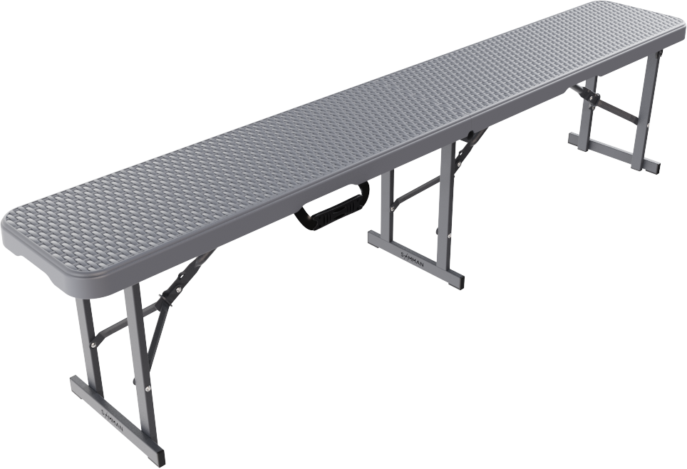 Скамья складная SAMMAN Van R 183x30x43 (ротанг, серый)