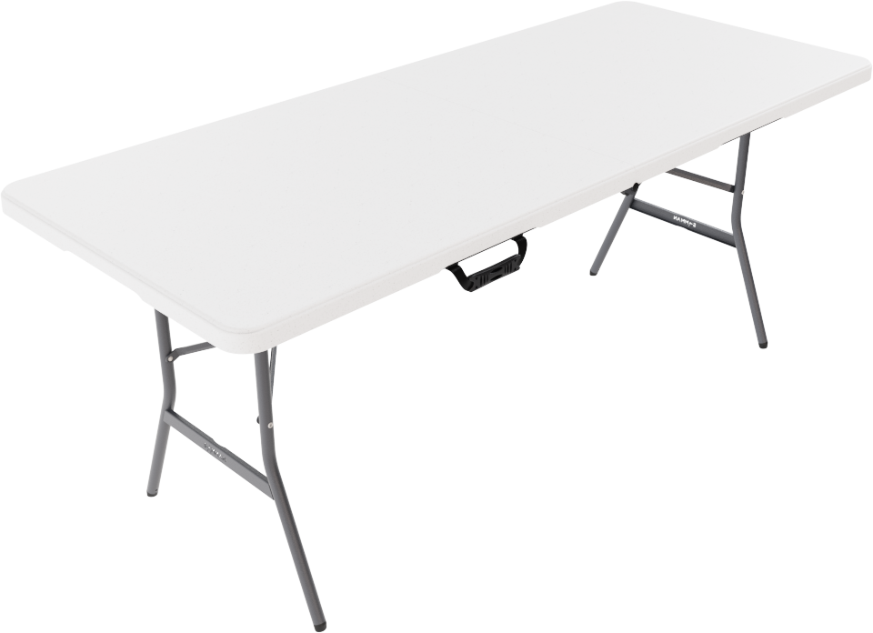 Стол складной SAMMAN Van N 185x77x74 (гладкий, белый флок)