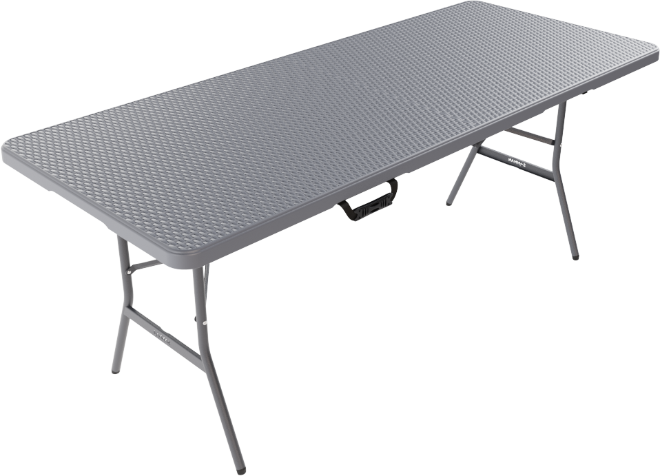 Стол складной SAMMAN Van R 185x77x74 (ротанг, серый)