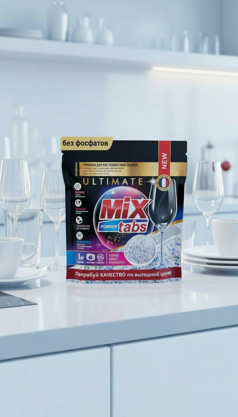 Порошок для посудомоечных машин Mix Tabs Powder Ultimate (1кг) — фото 2