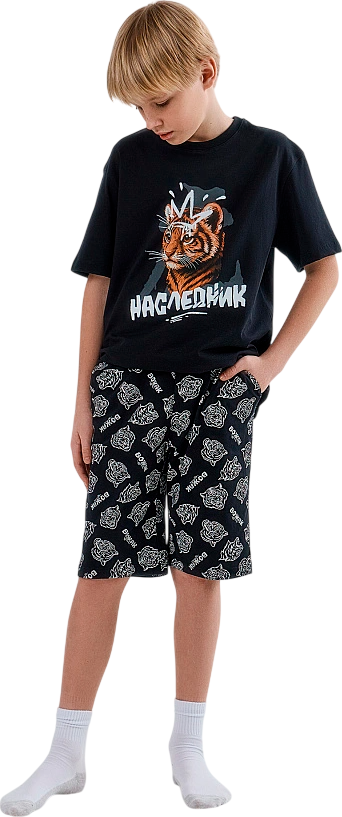 Пижама детская Mark Formelle 563327 (р.116-60, черный/тигры на черном)