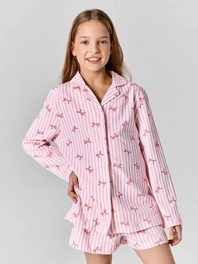 Пижама детская Mark Formelle 567763 (р.104-56, бантики на розовой полоске) — фото 3