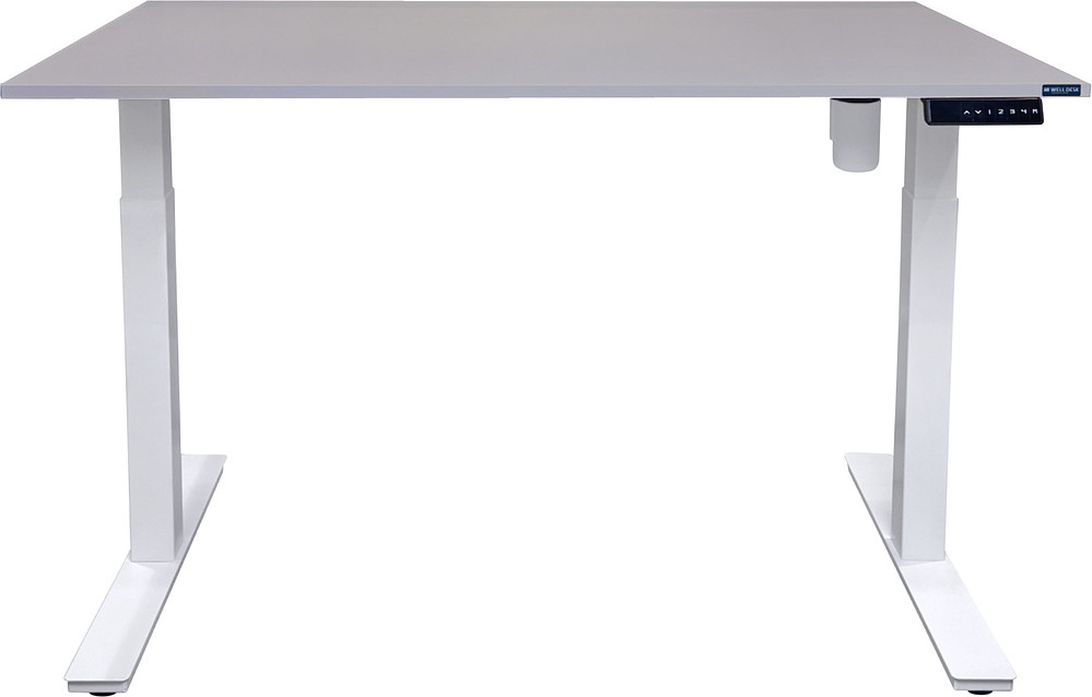 Стол с подъемным механизмом WellDesk WDЕ Evolution 138.5x80х1.8 (белый/серый перламутровый)