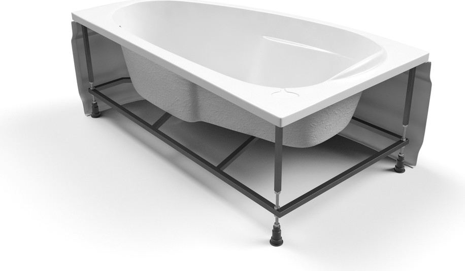 Ванна акриловая Cersanit Joanna 160x95 R / 63339 (с каркасом, экраном и сифоном Prime черный) — фото 4