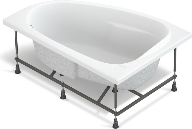 Ванна акриловая Cersanit Joanna 140x90 L / 63334 (с каркасом, экраном и сифоном Prime черный) — фото 3