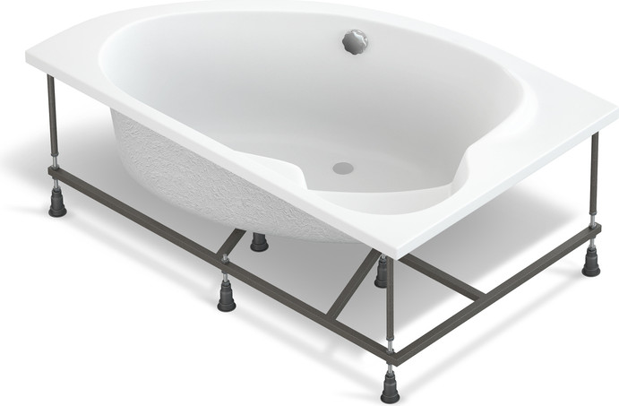 Ванна акриловая Cersanit Kaliope 153x100 L / 63441 (с каркасом и сифоном Prime черный) — фото 4