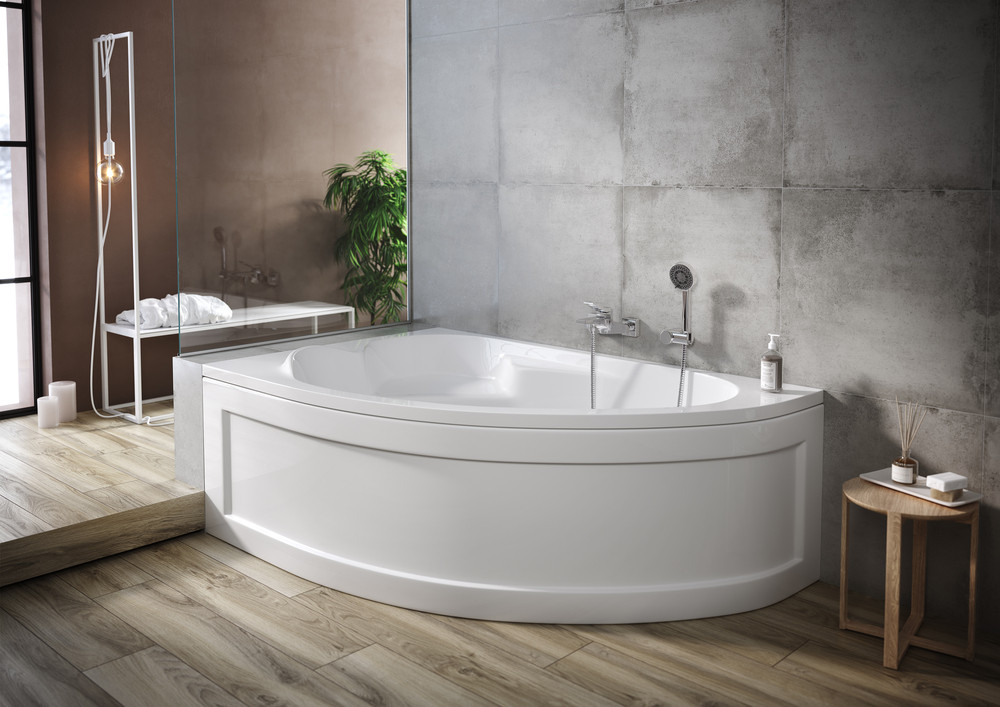 Ванна акриловая Cersanit Kaliope 153x100 R / 63442 (с каркасом и сифоном Prime черный) — фото 6