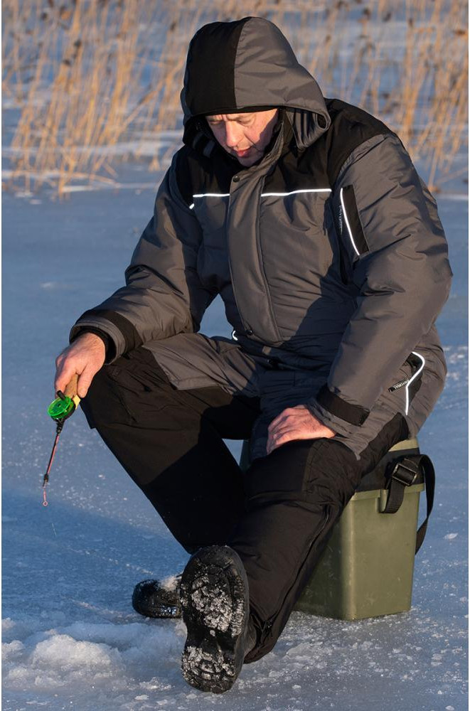 Костюм для охоты и рыбалки UniversaL Fisher -35 (р.62-64/170-180, серый/черный) — фото 4