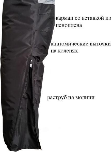 Костюм для охоты и рыбалки UniversaL Fisher -50 (р.62-64/180-190, серый/черный) — фото 2