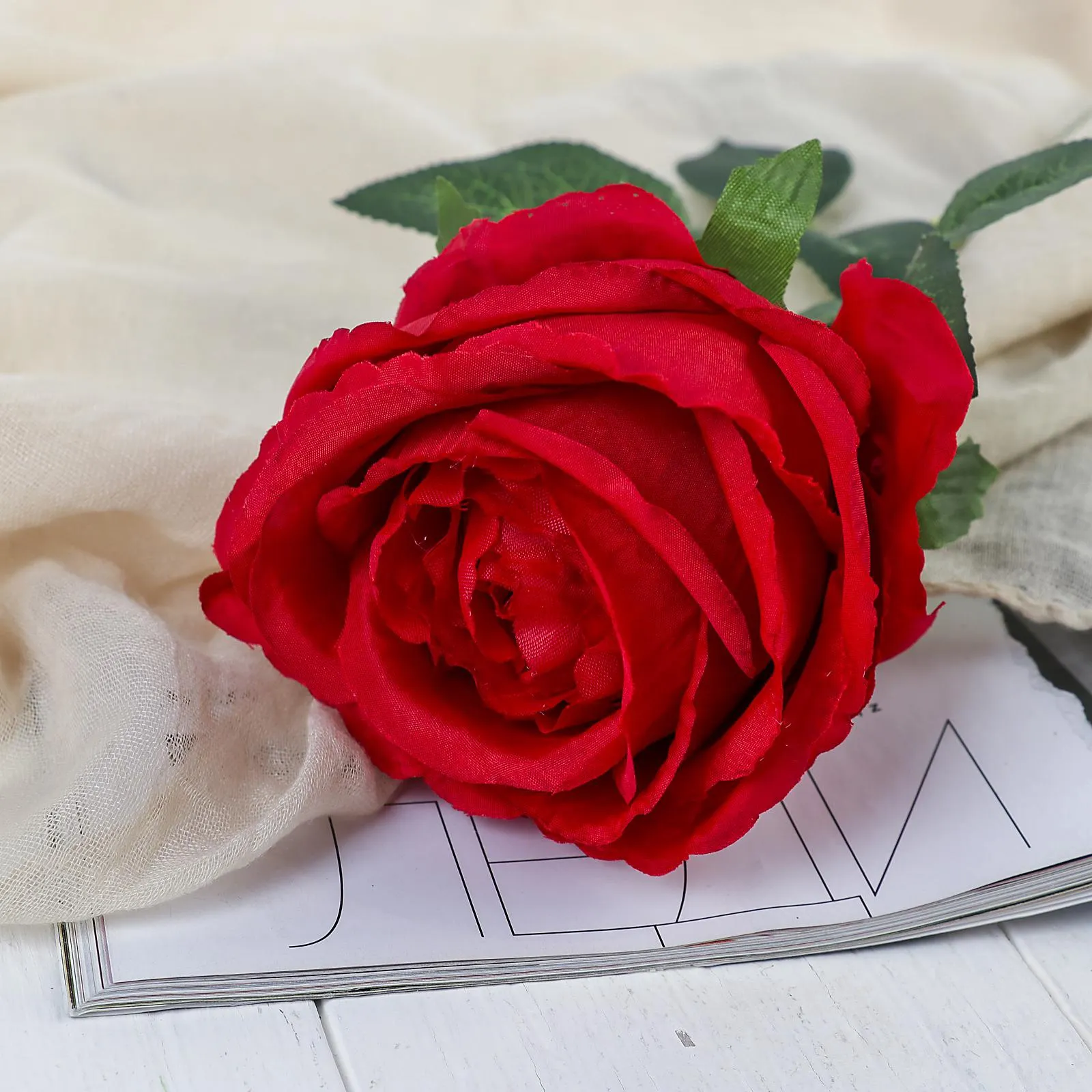 Искусственные цветы Poetry in flowers Роза Охара / 3794248 (красный) — фото 5