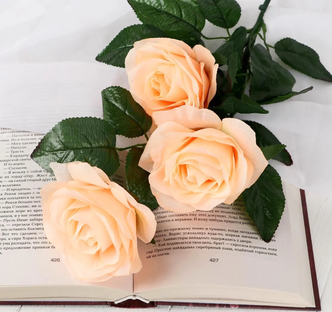 Искусственные цветы Poetry in flowers Роза Жанна / 2578226 (кремовый) — фото 2