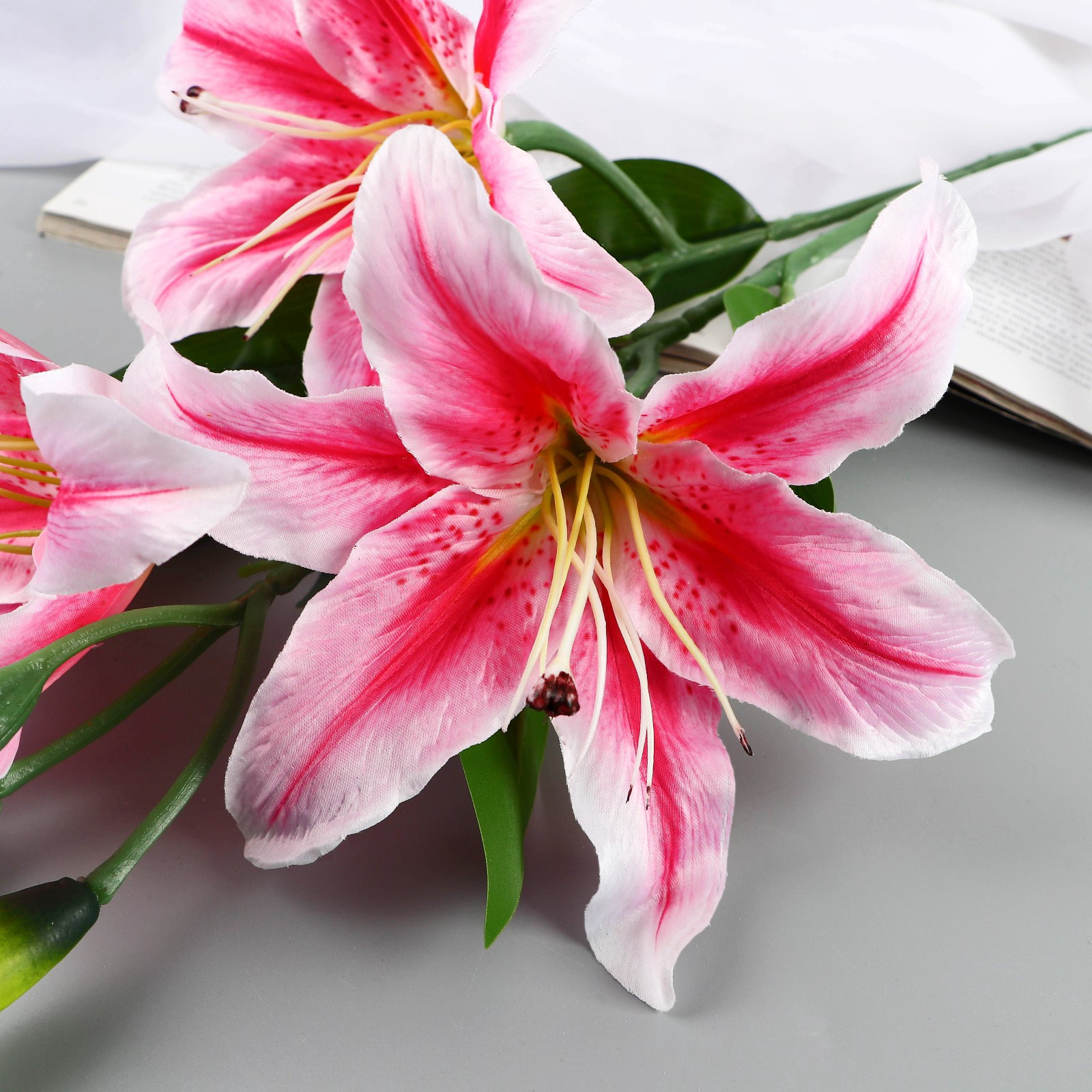 Искусственный цветок Poetry in flowers Лилия галант / 10104911 (розовый) — фото 5