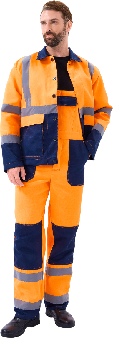 Костюм рабочий УРСУС Скандин ДОР503-461 (оранжевый/темно-синий, 44-46/170-176)
